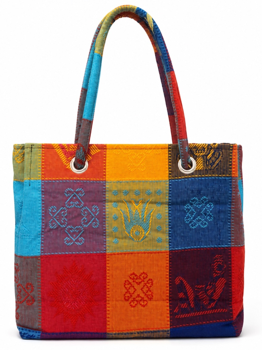Colorblock Patchwork Tote Bag - Multicolor - Picture 2 of 3